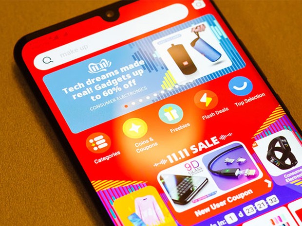 Pantalla de inicio de Aliexpress con las rebajas del 11.11