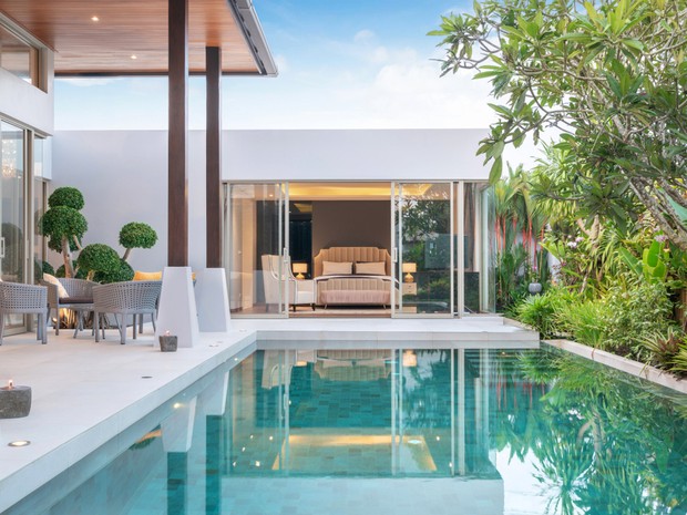Terraza con piscina